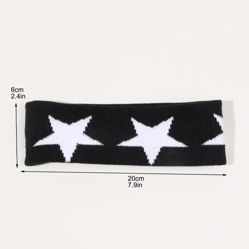 Women's No-Slip Star Print Headbands – Yoga & Workout Hair Wraps