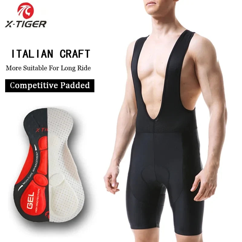 X-TIGER Men's 5D Gel Pad Cycling Bib Shorts – MTB & Road