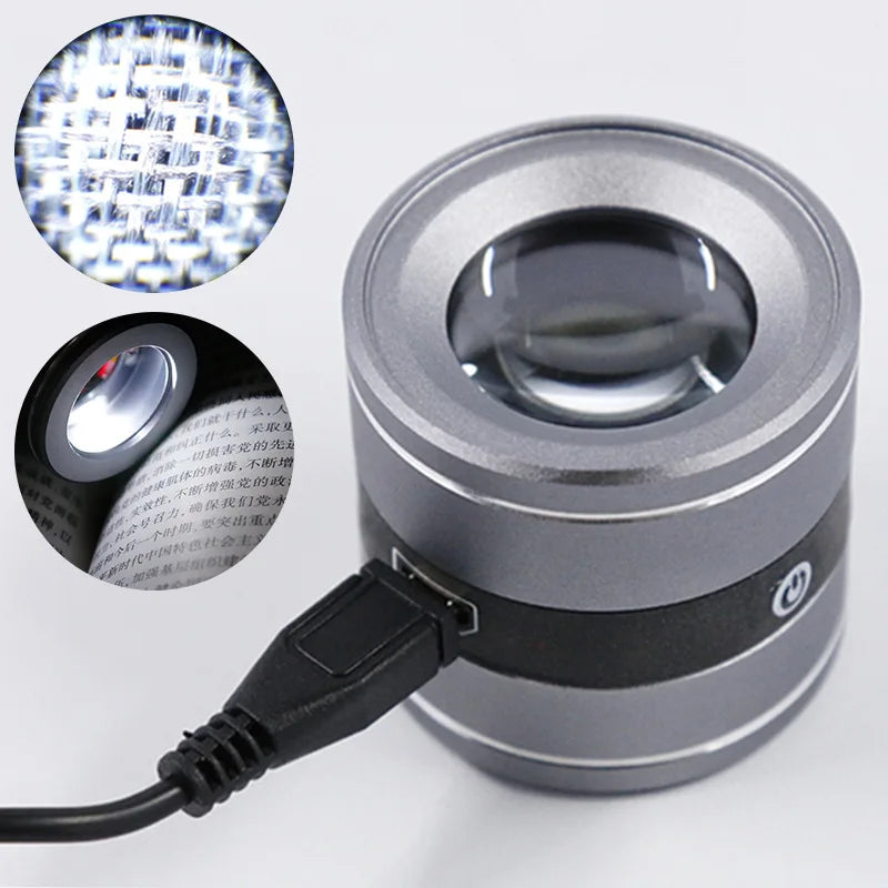 10X Jewelry Loupe with LED & UV Light | Optical Glass Magnifier