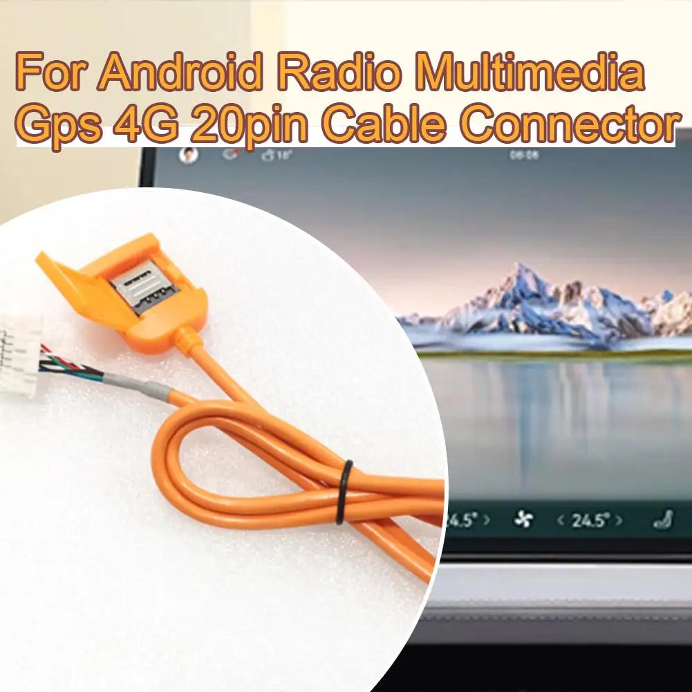 48.5cm SIM Card Adapter – 4G 20-Pin Cable for Car GPS Radio
