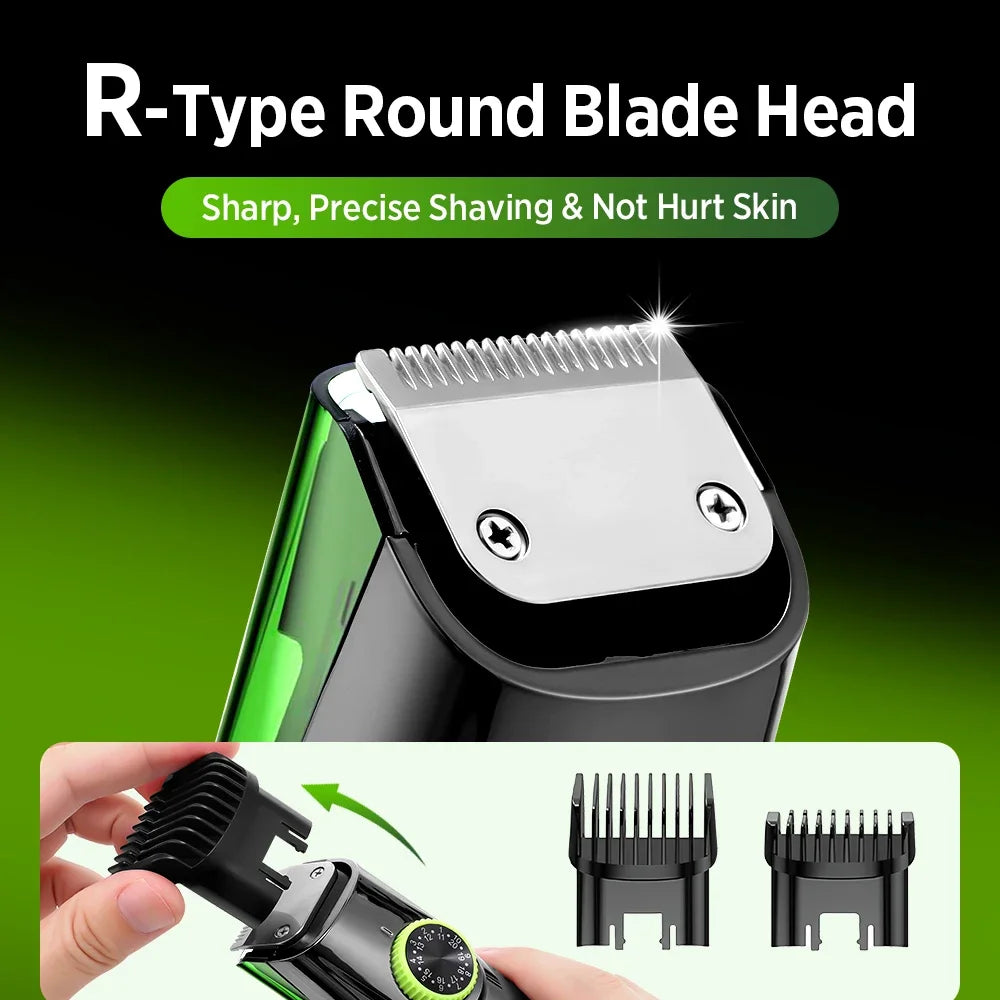 AFDEAL Vacuum Beard Trimmer – LCD, IPX6, 20 Lengths, Cordless