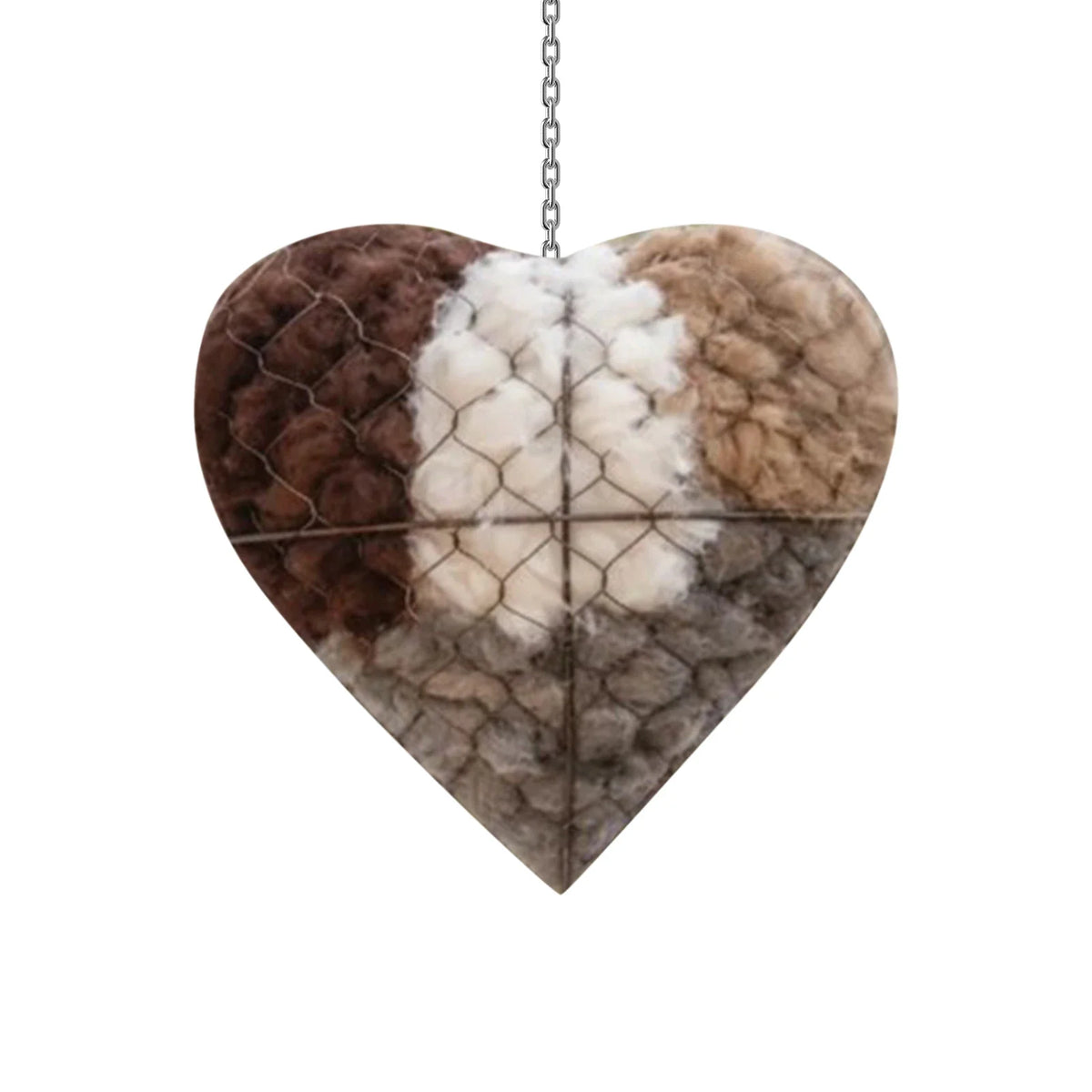 Handmade Heart Bird Nesting Holder – Refillable Cotton & Wool