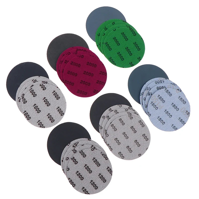 30Pcs 3-Inch Wet Dry Sanding Discs 800–3000 Grit Hook & Loop