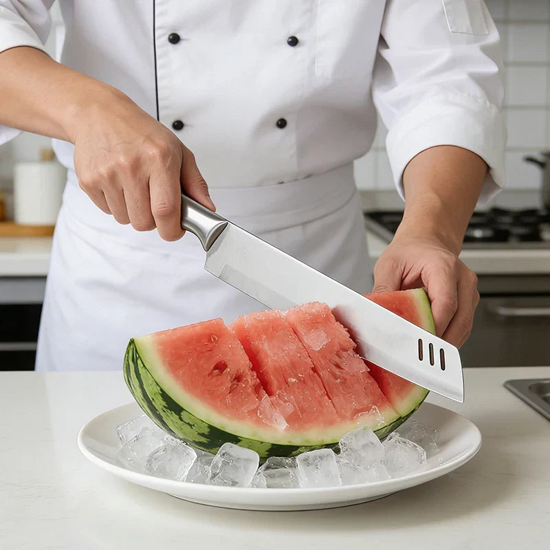 InLeung Large Stainless Steel Fruit Chef's Knife with Sheath
