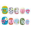 Handmade Press Nails Cute Short 3D Colorful Heart Design False