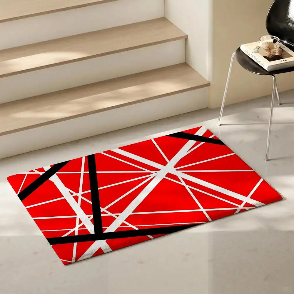 Rock Band Flannel Floor Mat – Non-Slip Soft Plush Indoor Rug