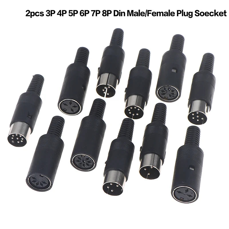 3P 4P 5P 6P 7P 8P DIN Male Female Plug Soecket Jack Plastic Handle
