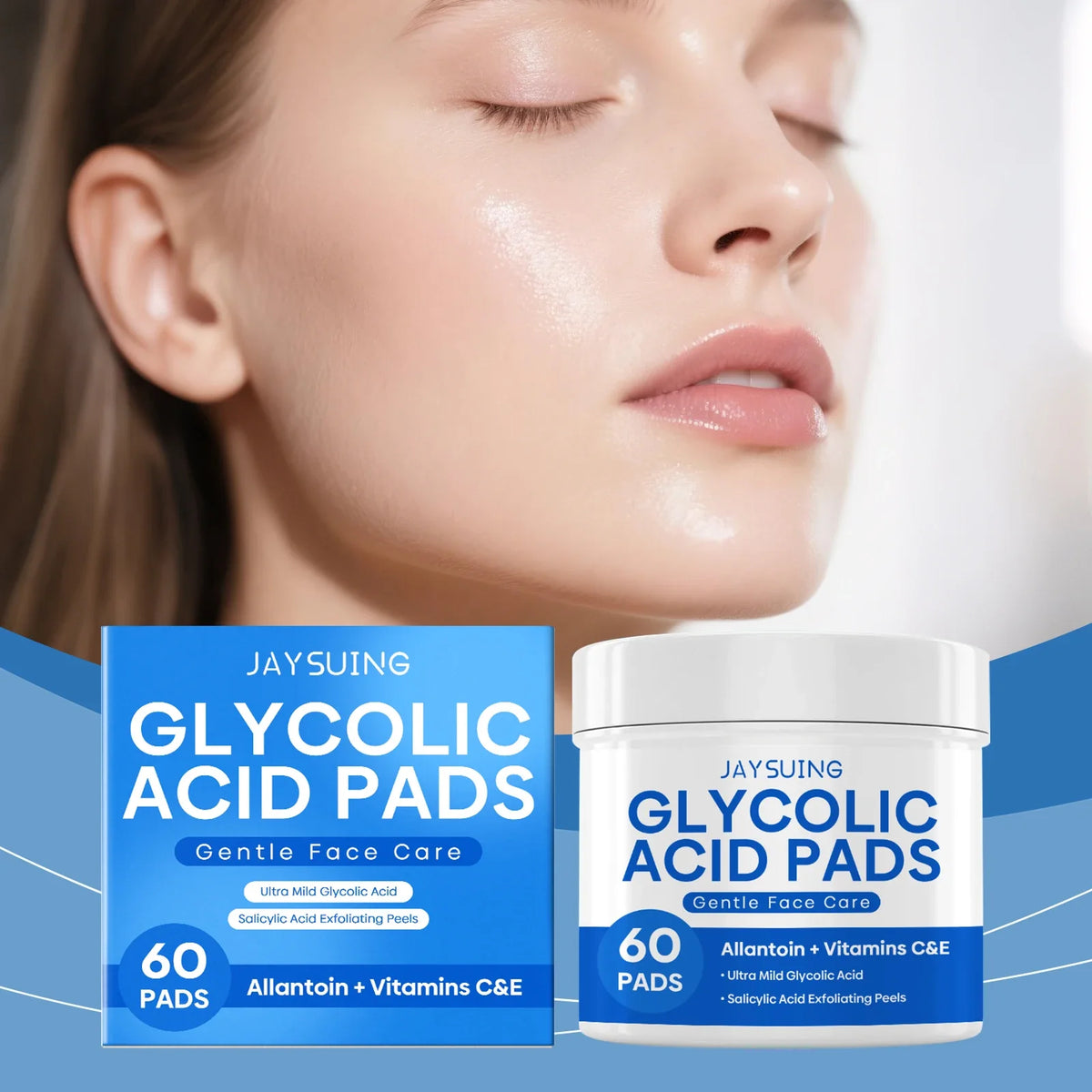 Glycolic Acid Exfoliating Face Pads – Brighten & Smooth 60ct