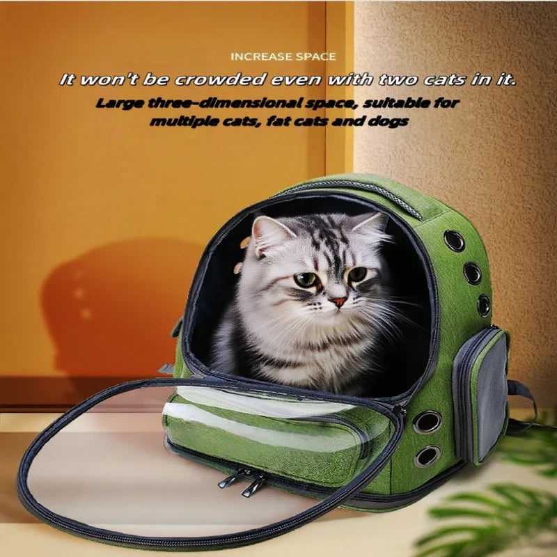 Transparent Pet Carrier Backpack – Breathable Cat Travel Bag