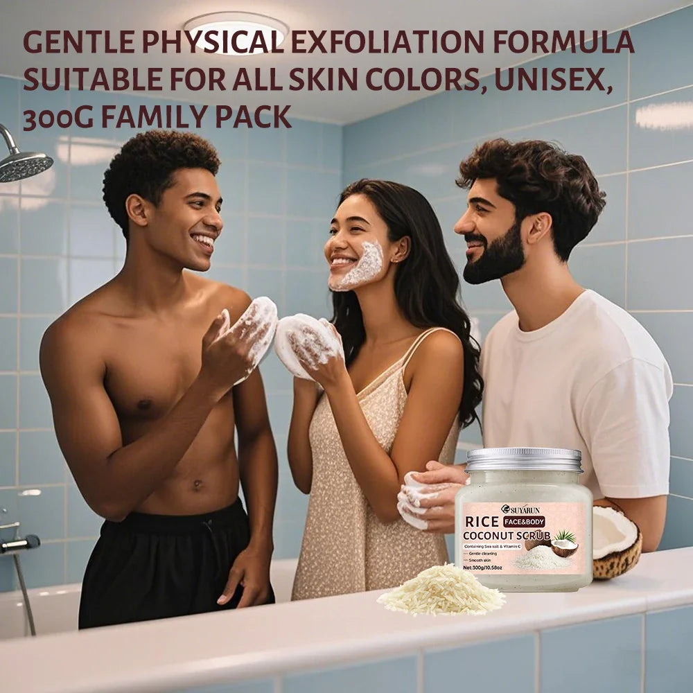 SUYARUN Rice & Coconut Brightening Exfoliating Face Body Scrub
