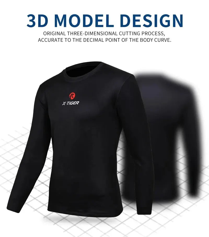 X-TIGER Men's Fleece Winter Cycling Base Layer Long Sleeve