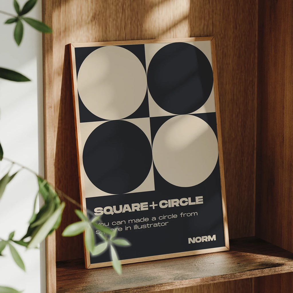 Modern Minimalist Square & Circle Canvas Wall Art Print
