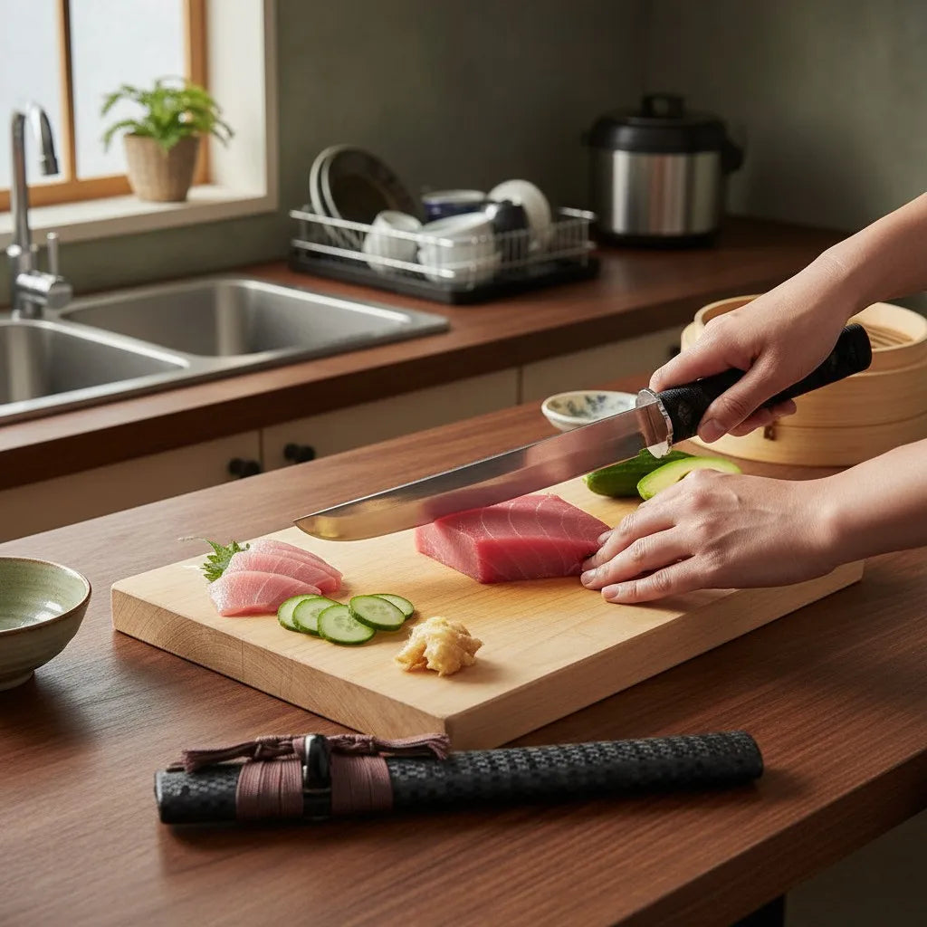High-Carbon Steel Butcher Knife Set | Wood Handle Meat Cutter