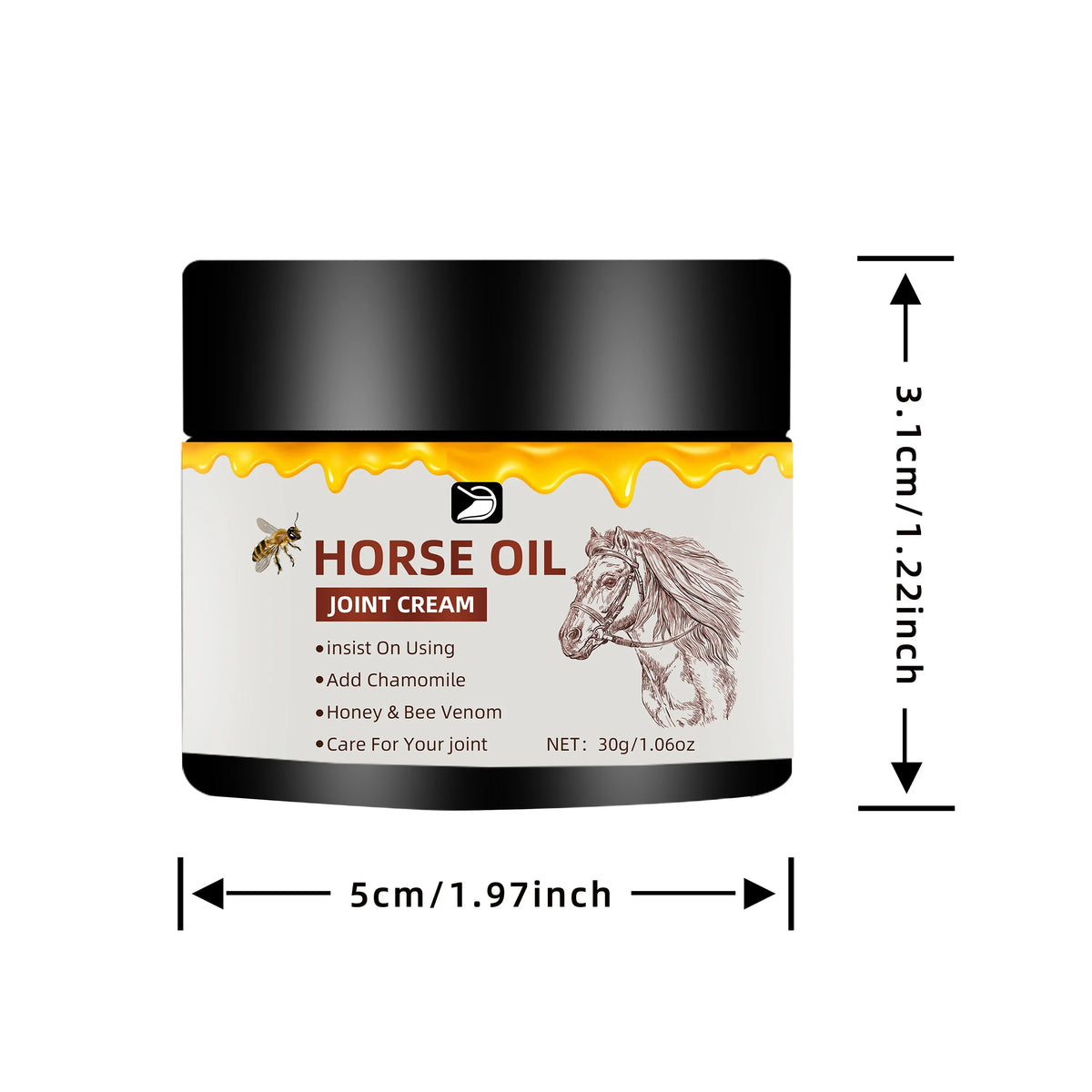 Horse Oil Joint Cream – Non-Greasy Body Moisturizer | 30g