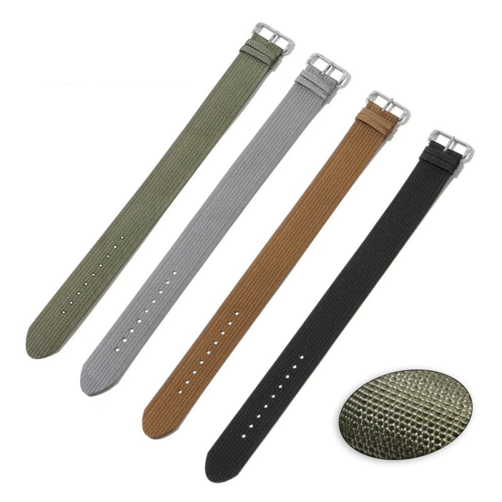 Nylon Military Sport Watch Strap – Soft Canvas Fabric Band