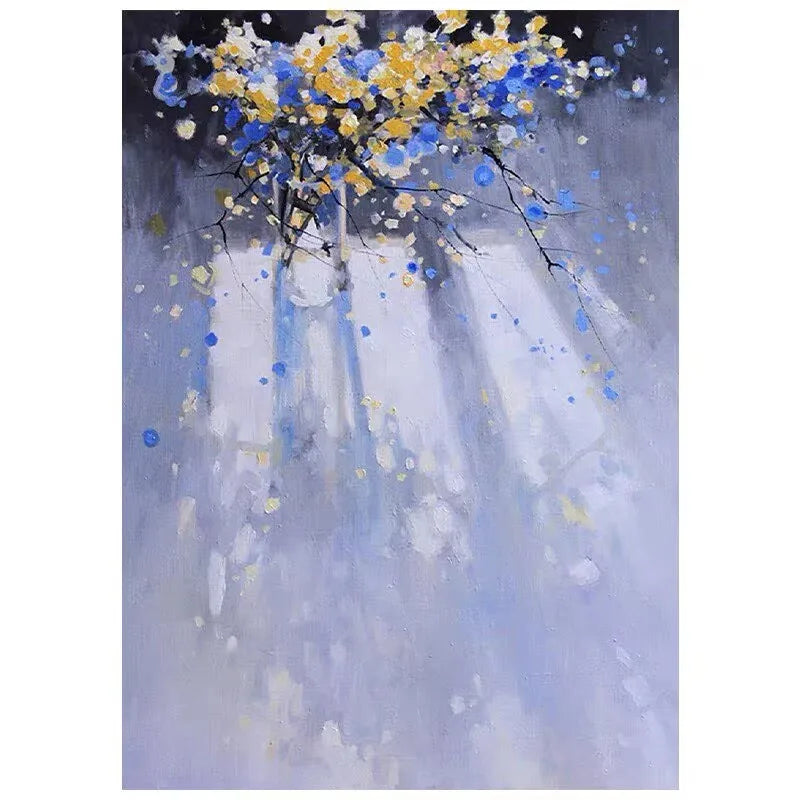 Purple Flowers Hand-Painted Oil Painting on Canvas Wall Art