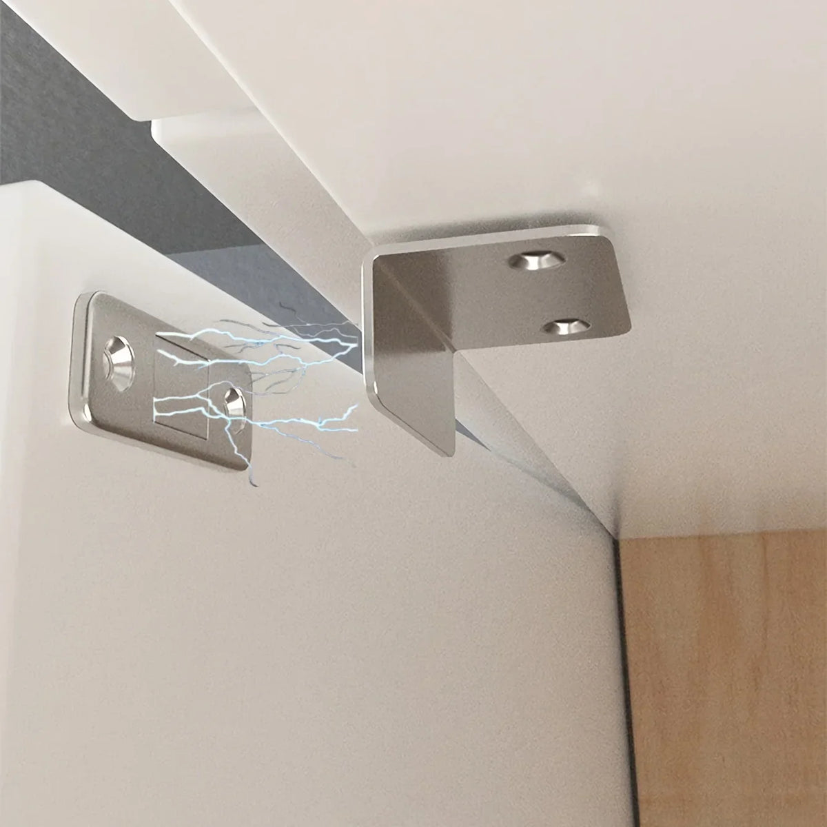 Punch Door Stopper Strong Magnetic L-shaped Closet Closer Ultra Thin