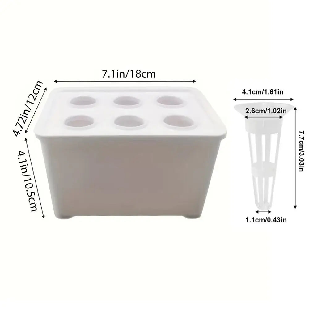 6-Hole Hydroponic Grower Kit | Self-Watering Indoor Herb Garden