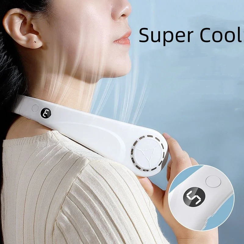 Bladeless Neck Fan USB Rechargeable Wearable Neckband Fan