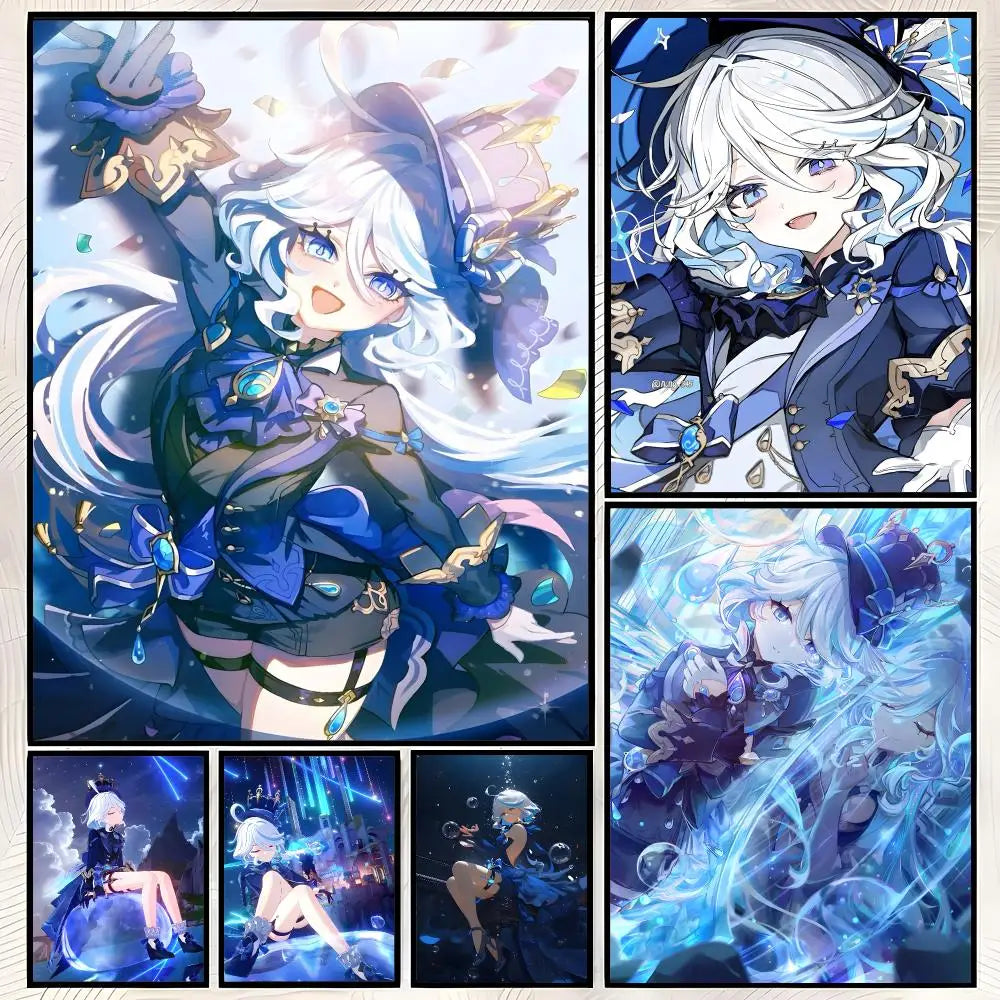 Furina Genshin Impact Self-Stick HD Poster – Waterproof Wall Art