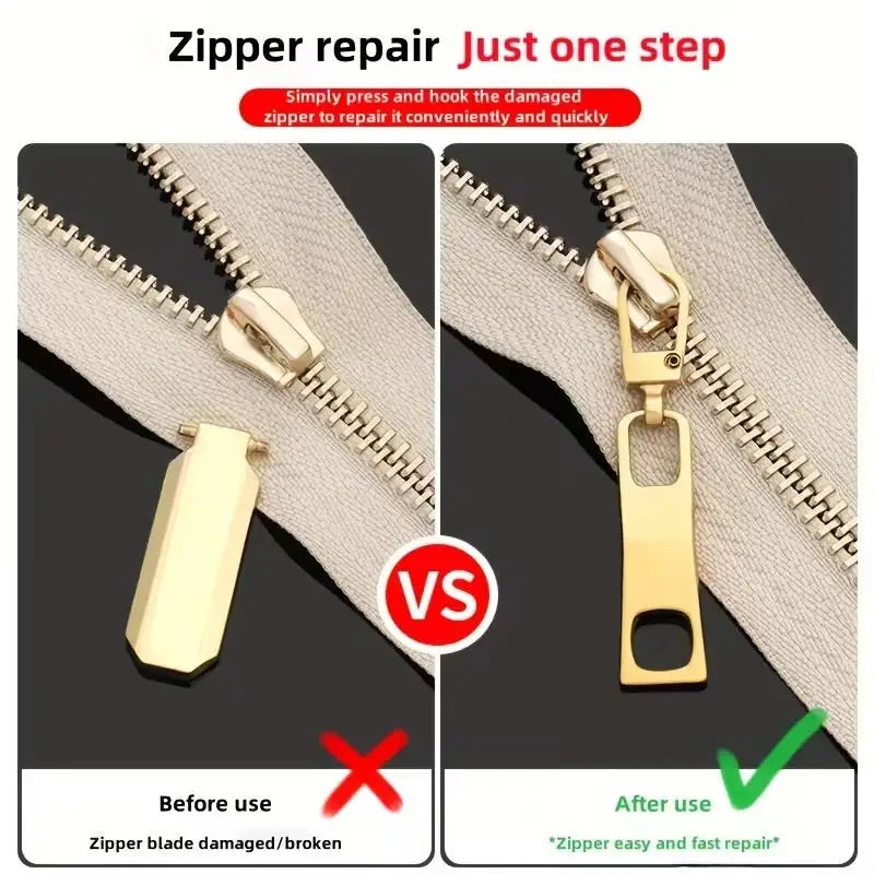 4pcs Metal Zipper Pull Tabs – Detachable Two-Hole Replacement