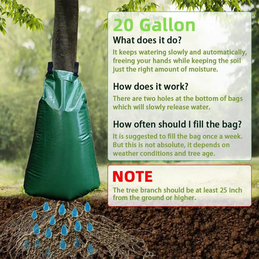 20 Gallon Reusable Tree Watering Bag Slow Release Irrigation Drip