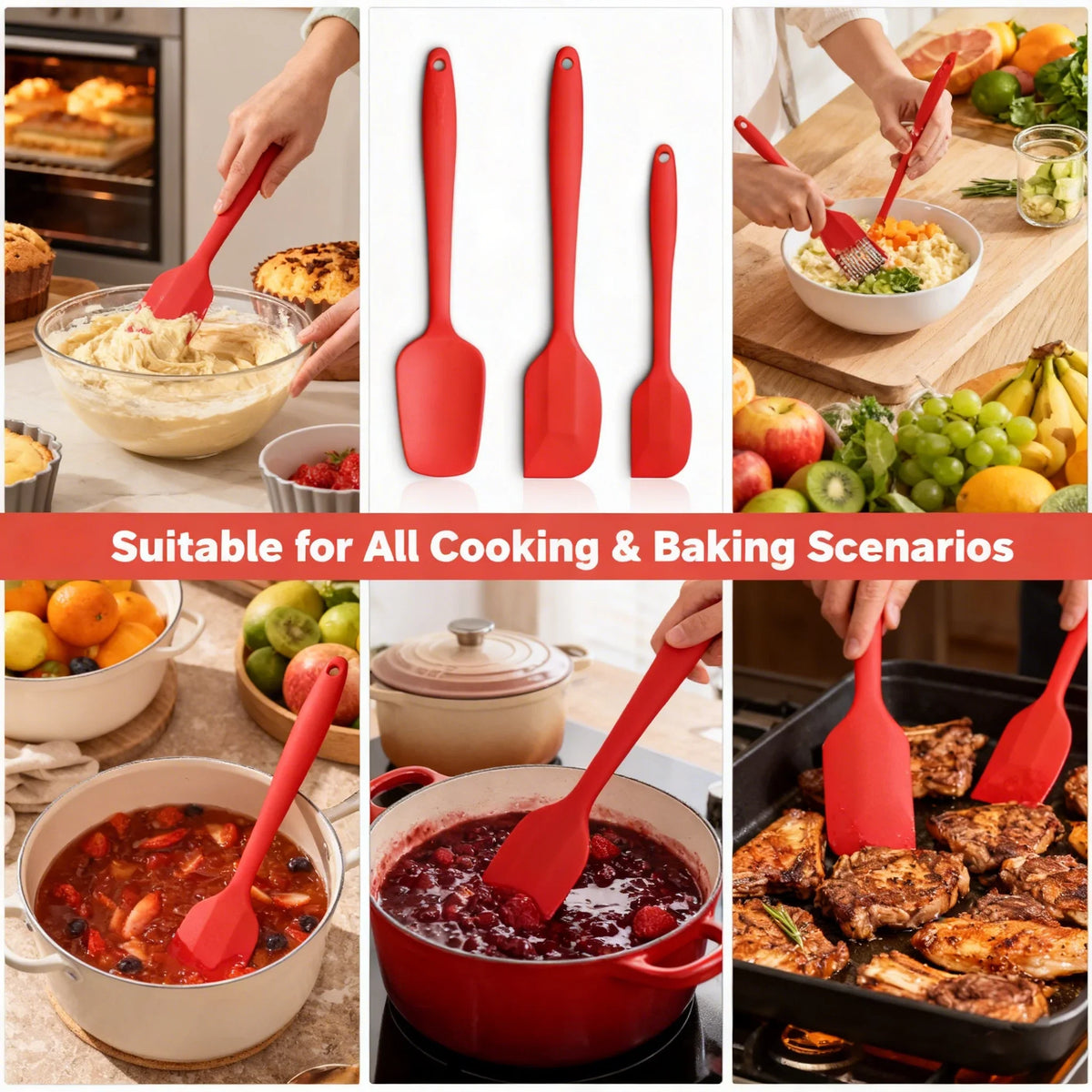3-Piece Silicone Baking Set – Butter Scoop, Spatula & Scraper