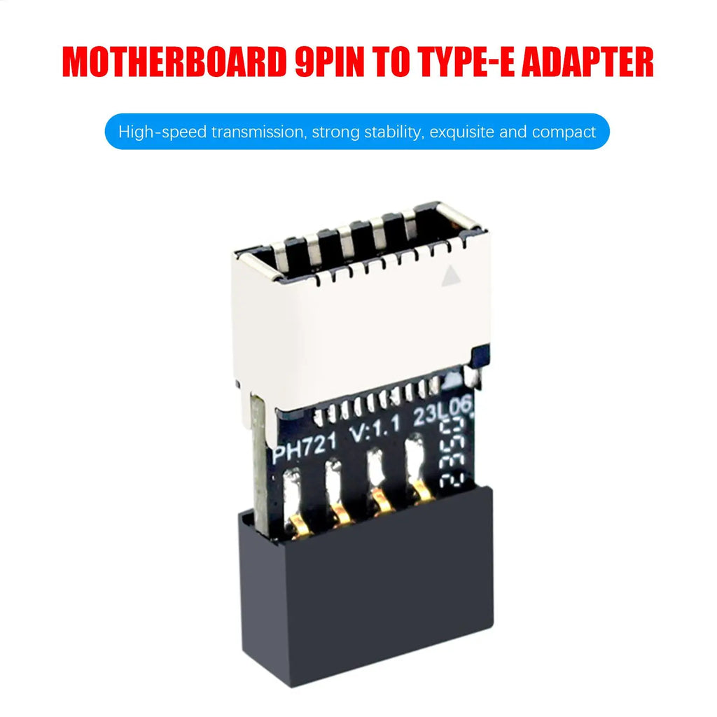 Motherboard USB2 0 9Pin TYPE-E Female Adapter Plug Play TYPE-C Socket
