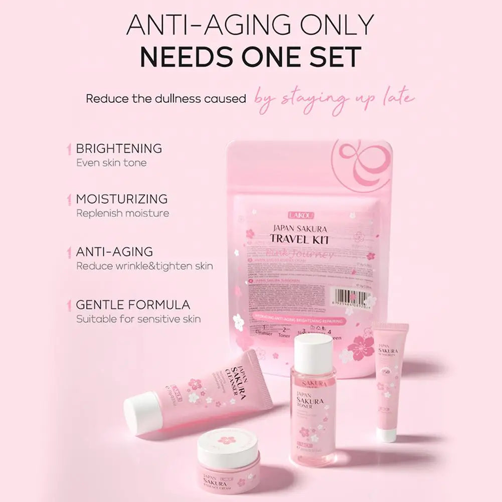 Sakura Skin Care Sets Cleanser Serum Eye Cream Facial Beauty Products