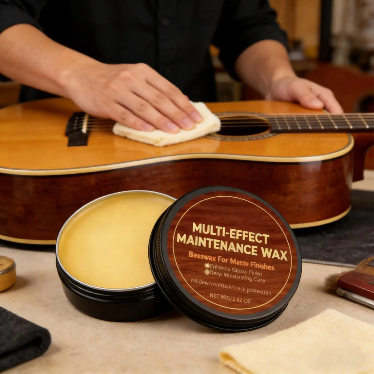 Guitar Polishing Wax – Beeswax & Carnauba Wood Instrument Care