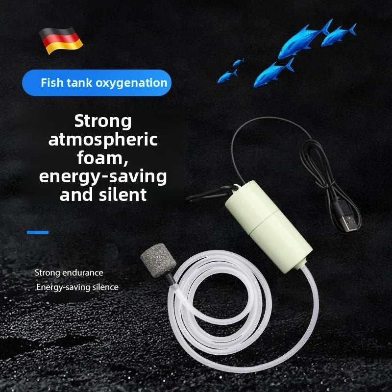 Silent Mini USB Aquarium Air Pump with Air Stone | Fish Tank