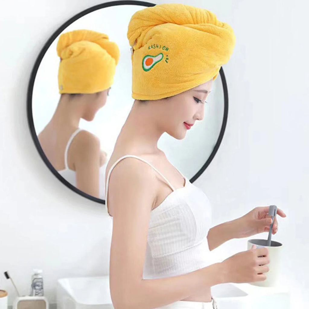 Microfiber Hair Towel Wrap Cap – Fast Drying & Super Absorbent