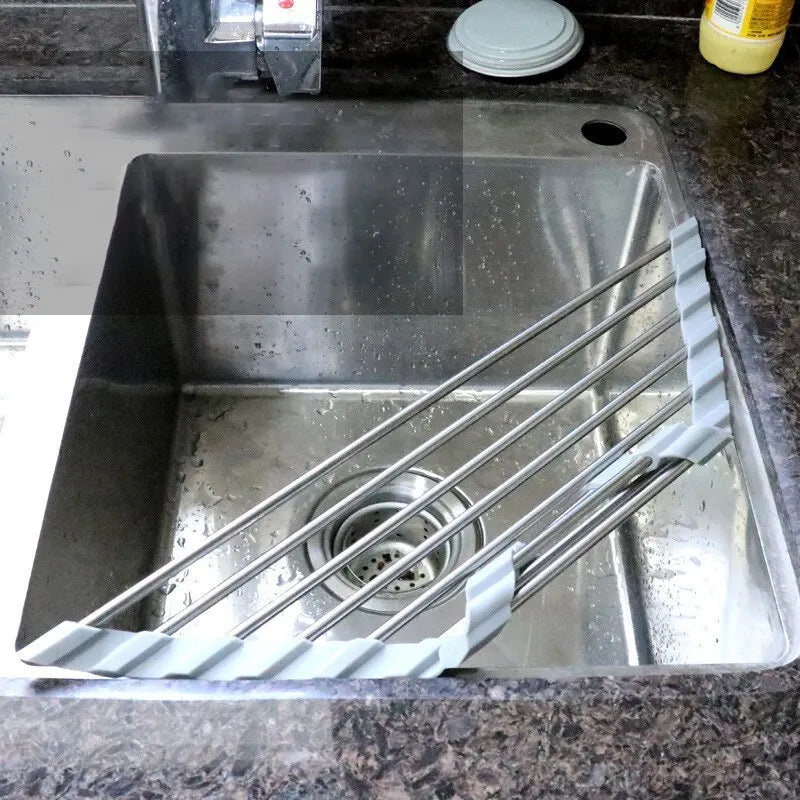 Kitchen Sink Water Filter Rack Foldable Triangular Storage Drain