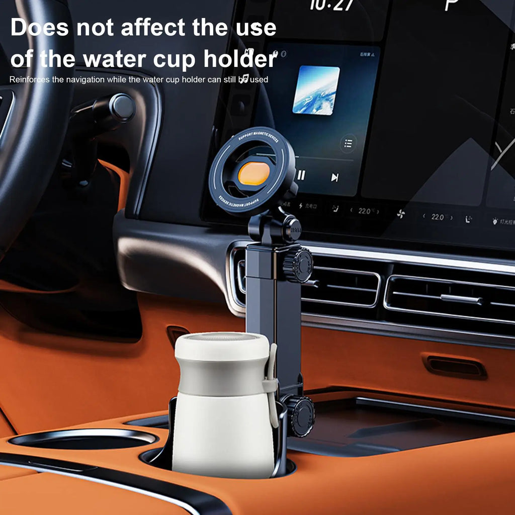 2-in-1 Magnetic Cup Holder Car Phone Mount | 360° Rotating