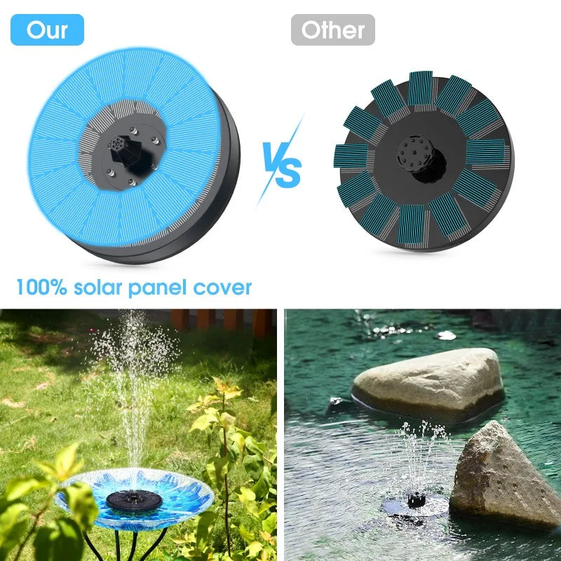 3W Solar Water Fountain – 7 Nozzles & Colorful LED Lights