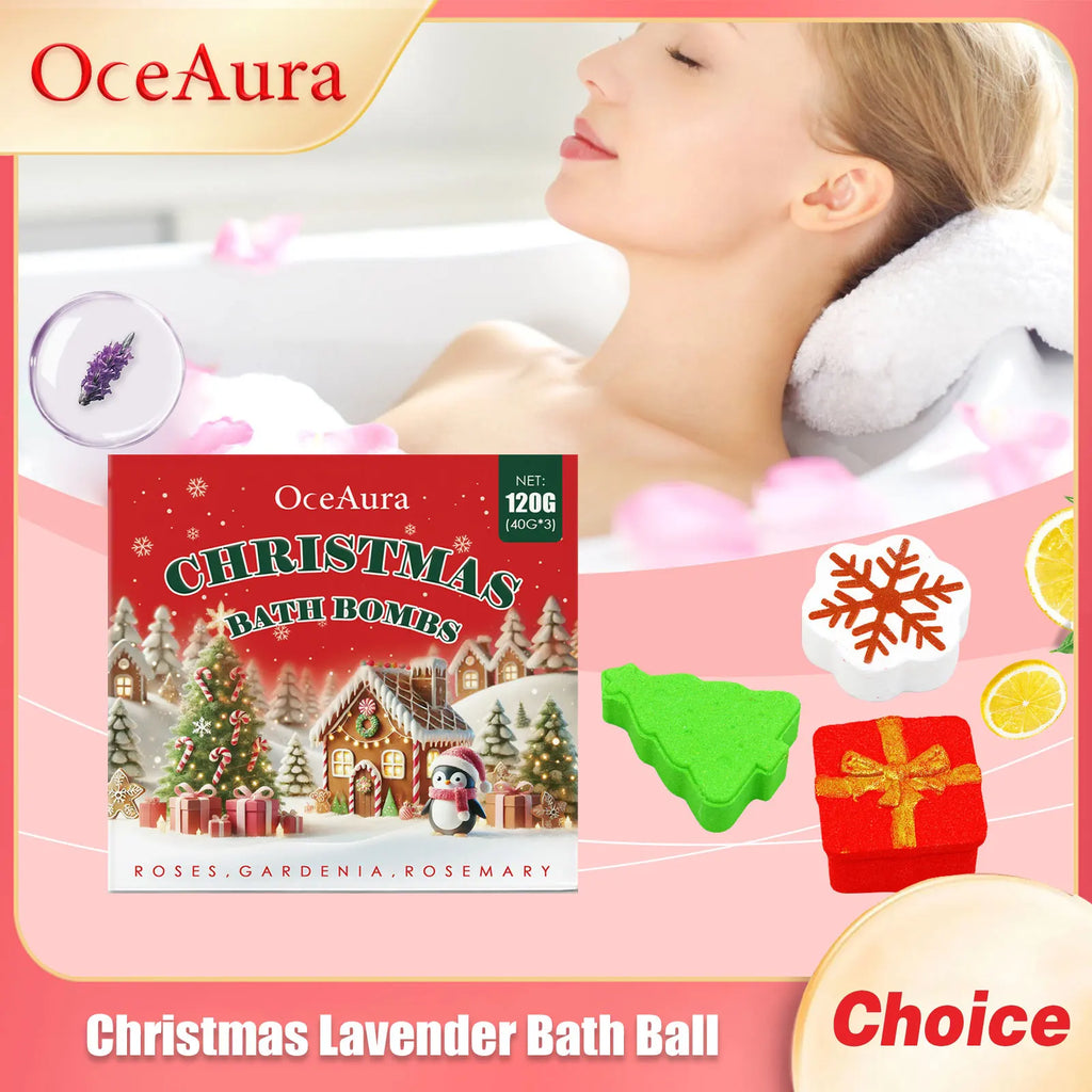 OceAura Lavender Bath Bomb | Fizzing Moisturizing SPA Gift 120g