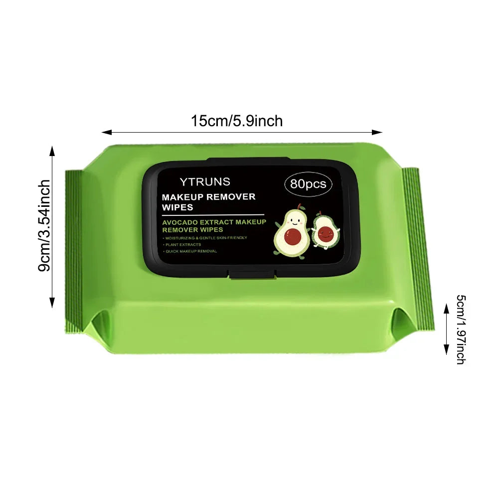 80 PCS Avocado Makeup Remover Wipes – Deep Cleanse & Travel