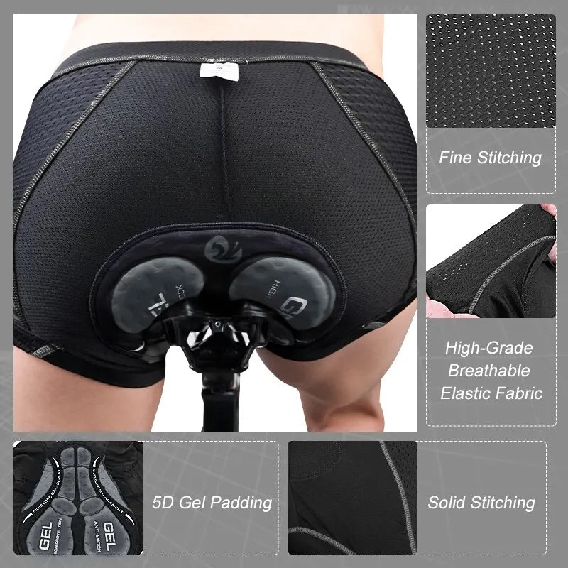 X-TIGER Men's 5D Gel Padded MTB Cycling Boxer Shorts