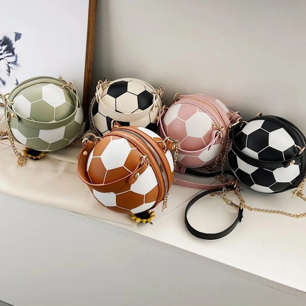 Novelty Basketball Purse – PU Leather Round Shoulder Bag Women