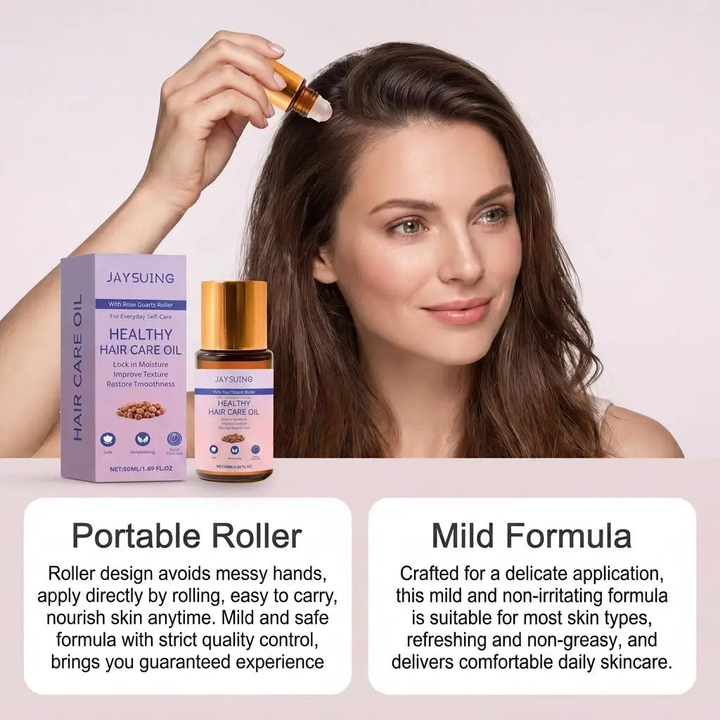 Organic Castor Oil with Rose Quartz Roller – Skin & Hair 50ml