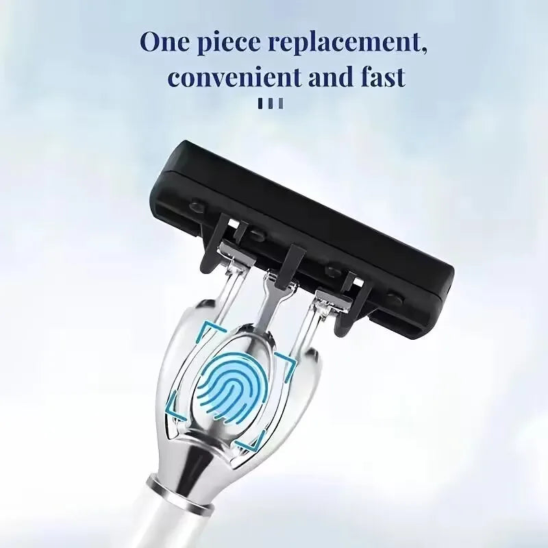 Men's 6-Blade Manual Razor | Non-Slip Handle & Refills
