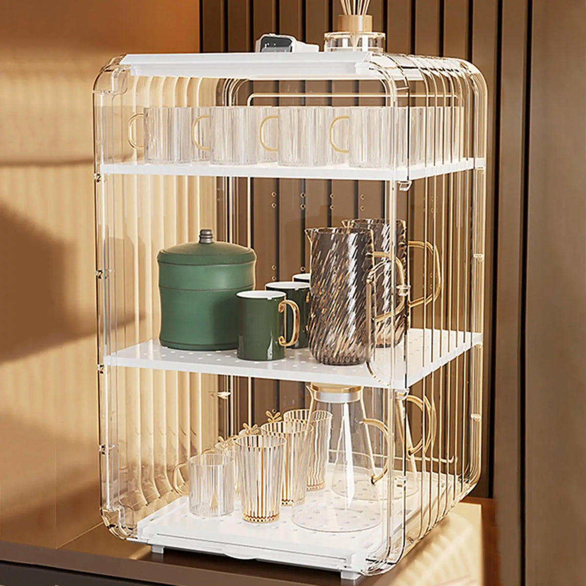 Baby Bottle Storage Organizer Toddler Cutlery Clear Dustproof Holder