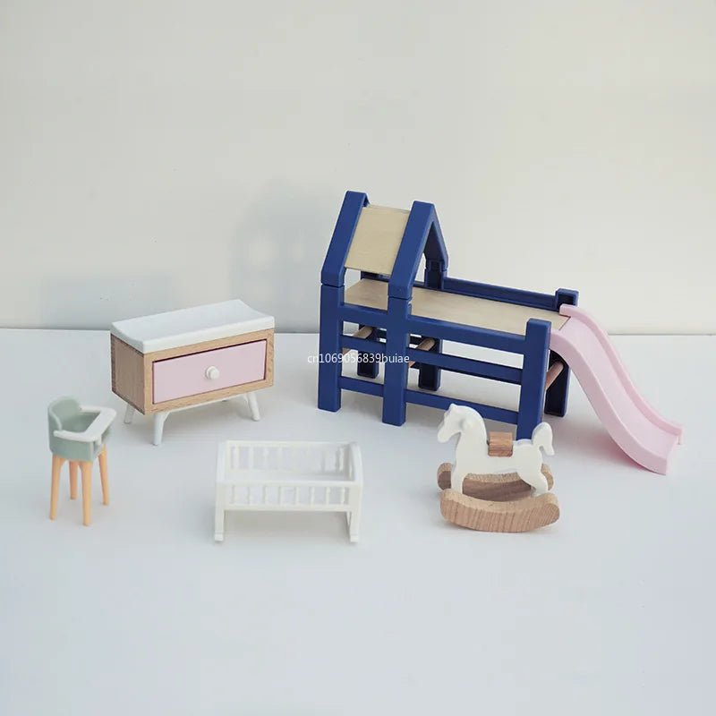 1 12 Dollhouse Baby Bedroom Furniture Accessories Slide Trojan Horse