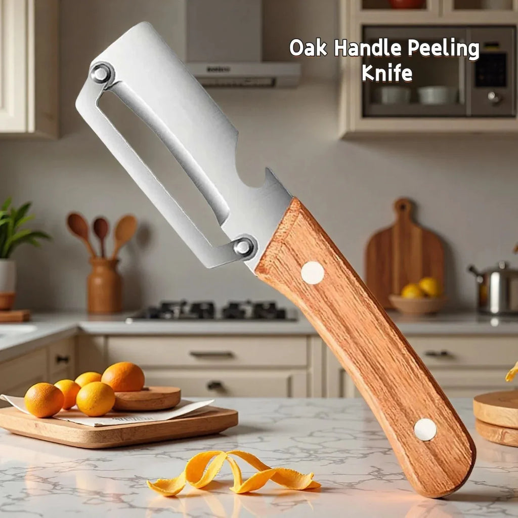 Stainless Steel Peeler Oak Handle – Fruit, Veg & Fish Scaler