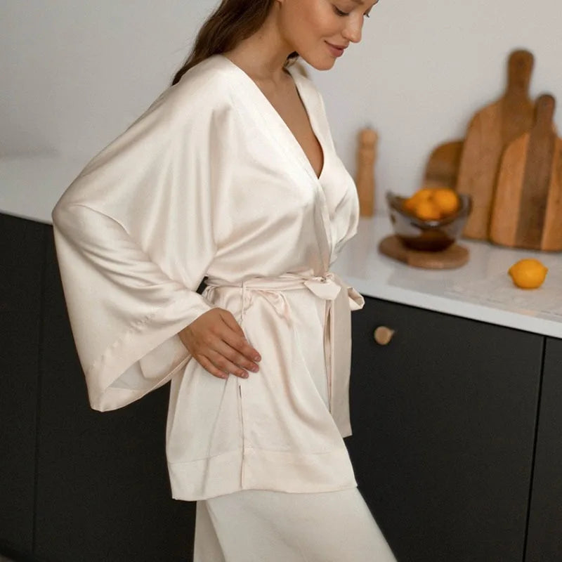 Women's 2-Piece Loose Pajama Set – Long Sleeve V-Neck Lounge Suit