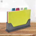 4-Piece Cutting Board Set with Holder – Non-Slip & Colour-Coded