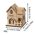 Battery-Powered Wooden Log Cabin Christmas Ornament