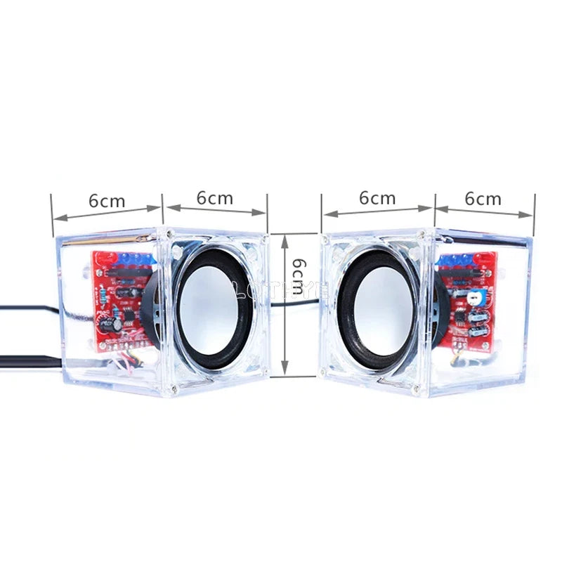 DIY Mini Speaker Kit – Dual Channel 3W Transparent Audio Build