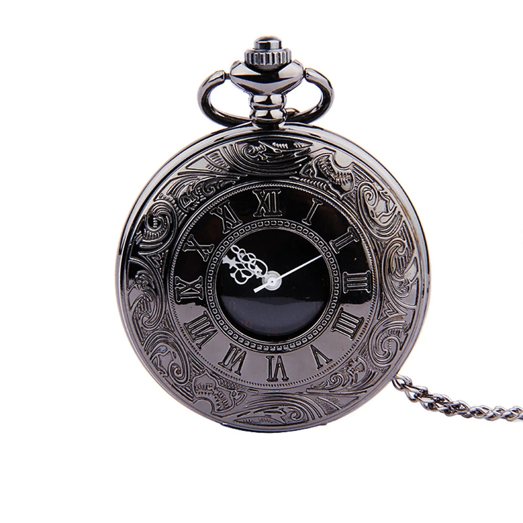 Antique Vintage Quartz Pocket Watch with Chain | Retro Men's
