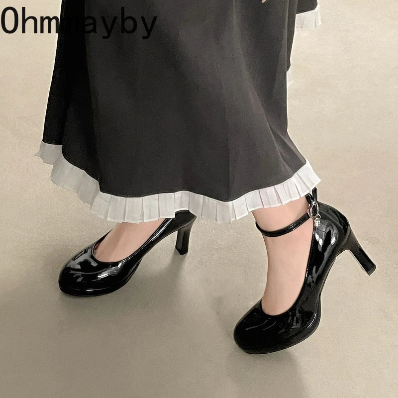 Women's Mary Jane Pumps – Ankle Strap Square Heel Dress Shoes